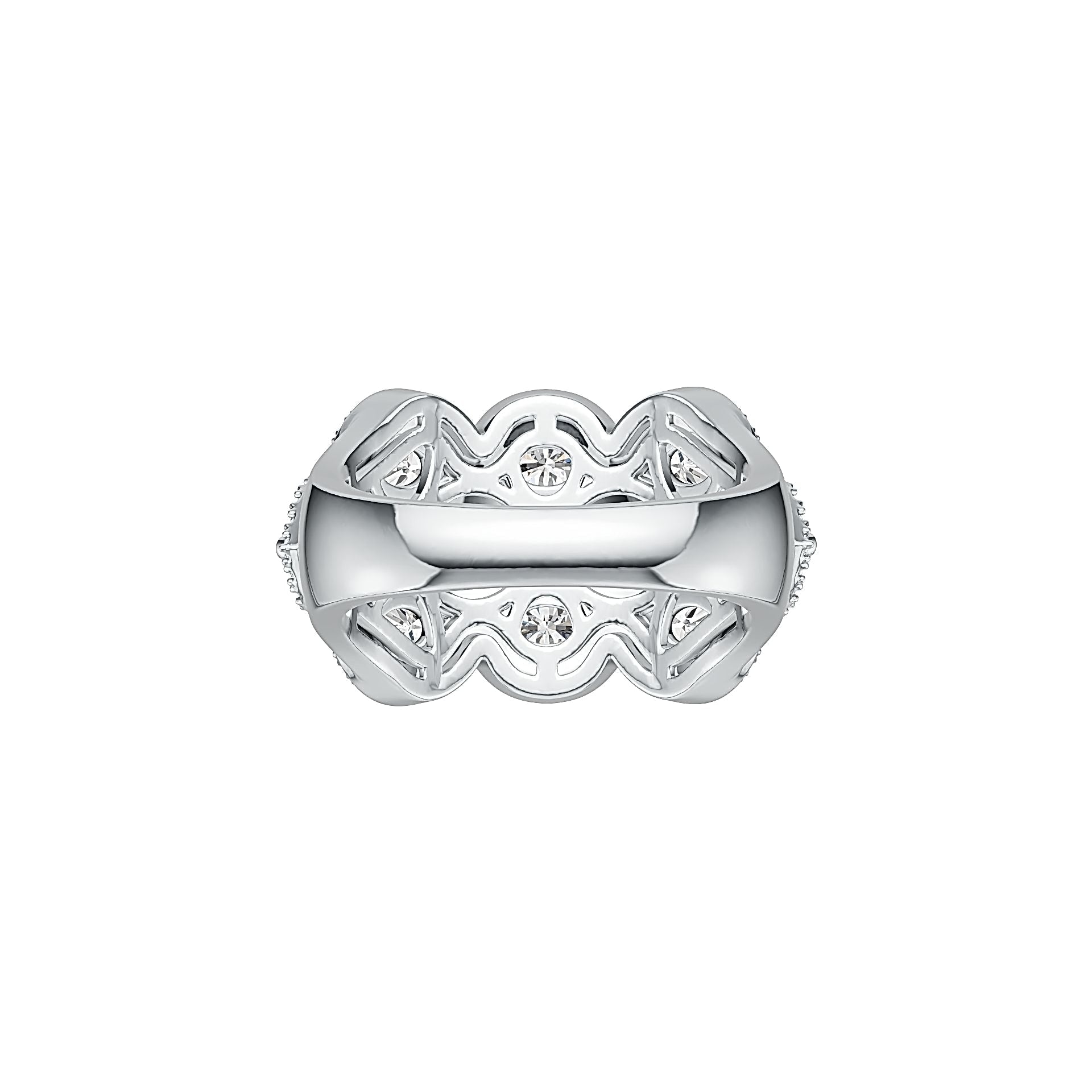 Platinum Semi Mount Ring Setting Oval OV 4X3mm with White Topaz Twist Ring Diamond Accent DHJ