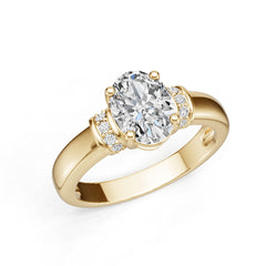 Platinum Semi Mount Ring Setting Oval Ov 8x6mm Diamond Accent Syz Jewelry