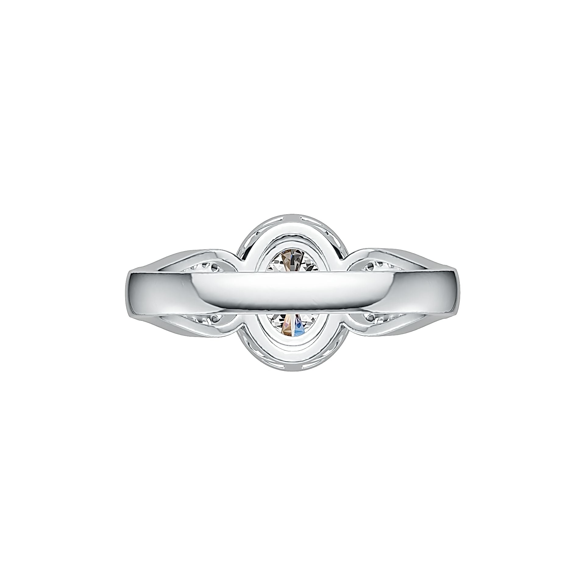 Platinum Semi Mount Ring Setting Oval OV 8X6mm Diamond Accent DHJ
