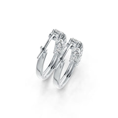 Platinum Semi Mount Earrings Setting Oval OV 5X4mm DHJ