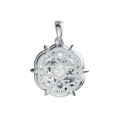 18K Gold Semi Mount Pendant Setting Round RD 6x6mm with Diamond Accent DHJ
