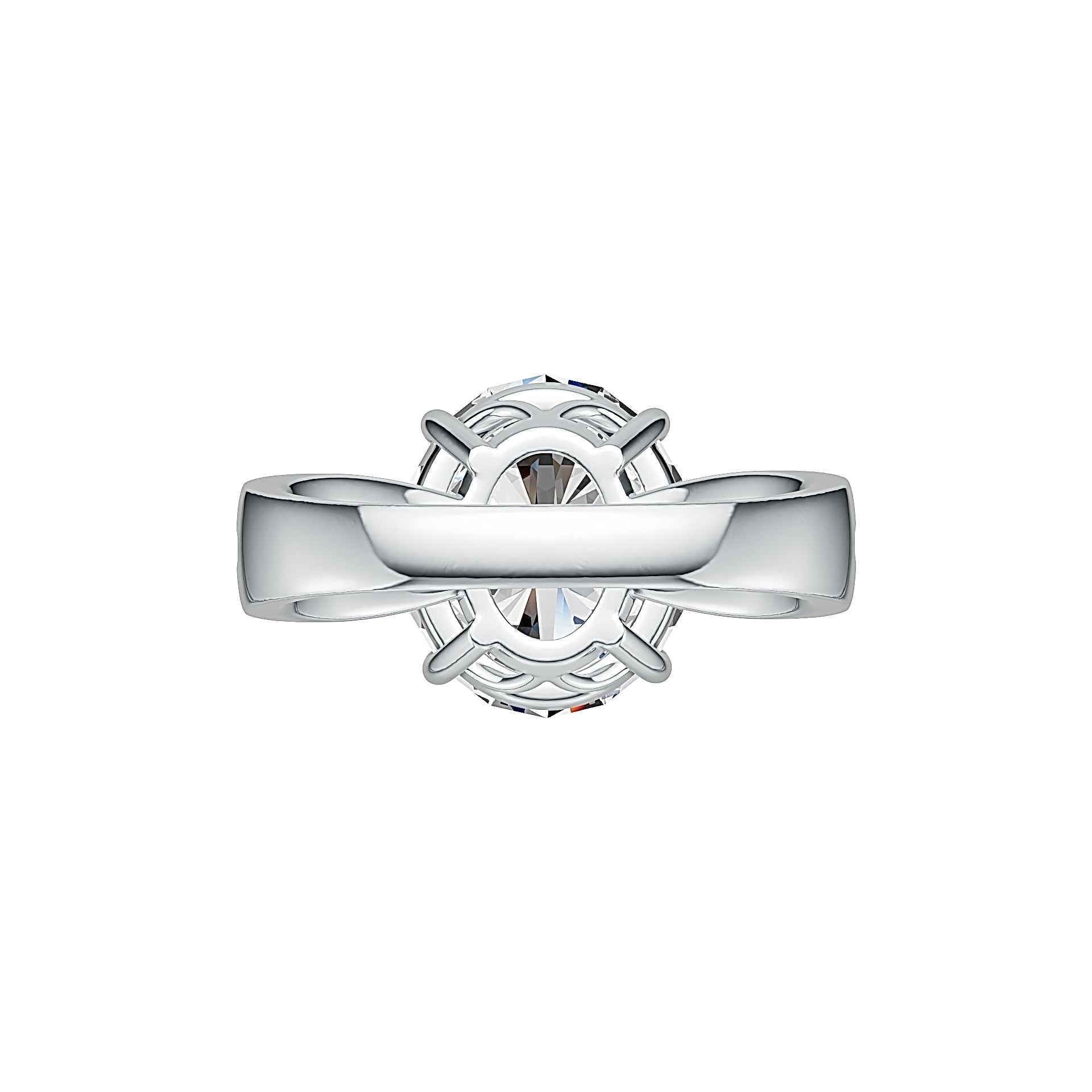 Platinum Semi Mount Ring Setting Oval OV 14X12mm Diamond Accent Syzjewelry