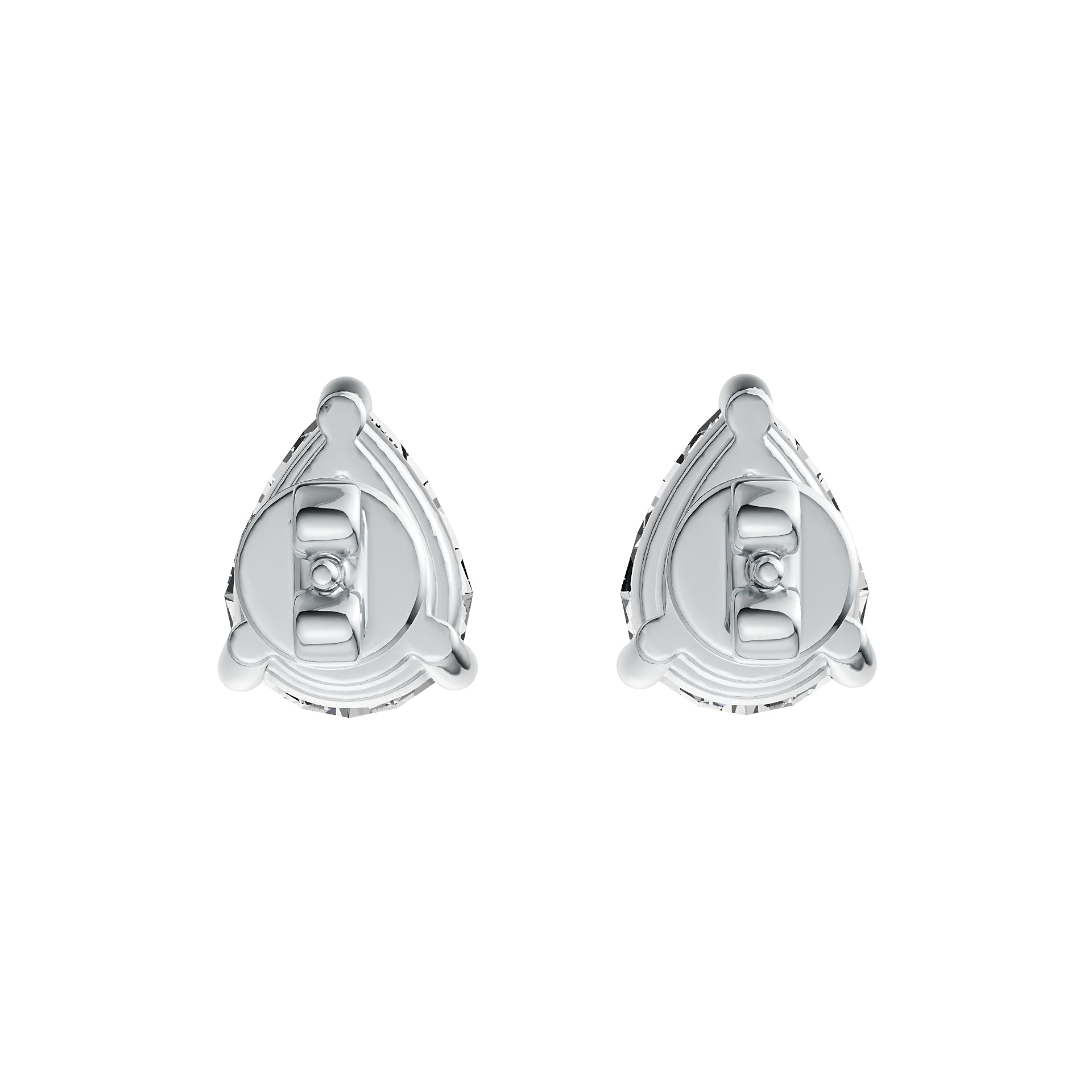 18K Gold Semi Mount Earrings Setting Pear PE 8X6mm Stud DHJ