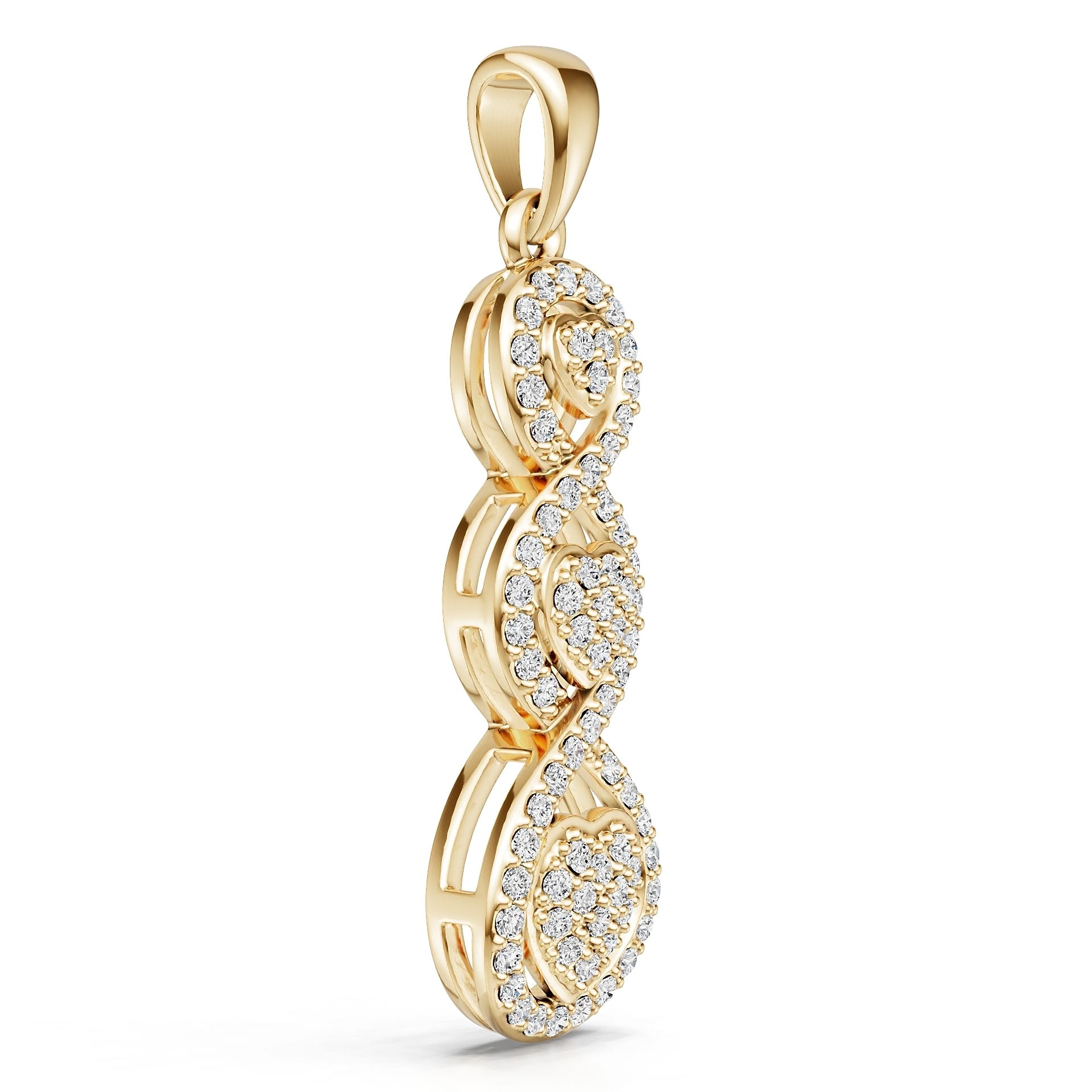 14K Gold Semi Mount Pendant Setting Round Ro 1x1mm Diamond Accent Syz Jewelry