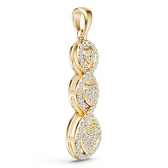 14K Gold Semi Mount Pendant Setting Round Ro 1x1mm Diamond Accent Syz Jewelry