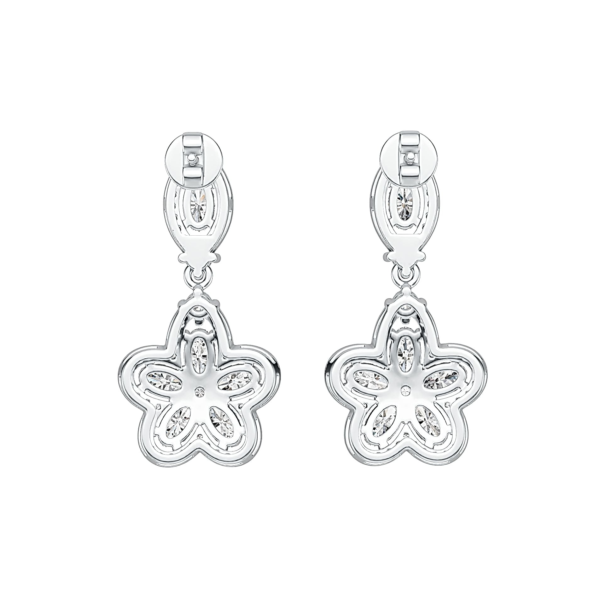 Sterling Silver Semi Mount Earrings Setting Oval OV 5X3mm with White Topaz Syzjewelry