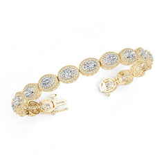 14K Gold Semi Mount Bracelet Setting Round Ro 7x5mm Diamond Accent Syz Jewelry