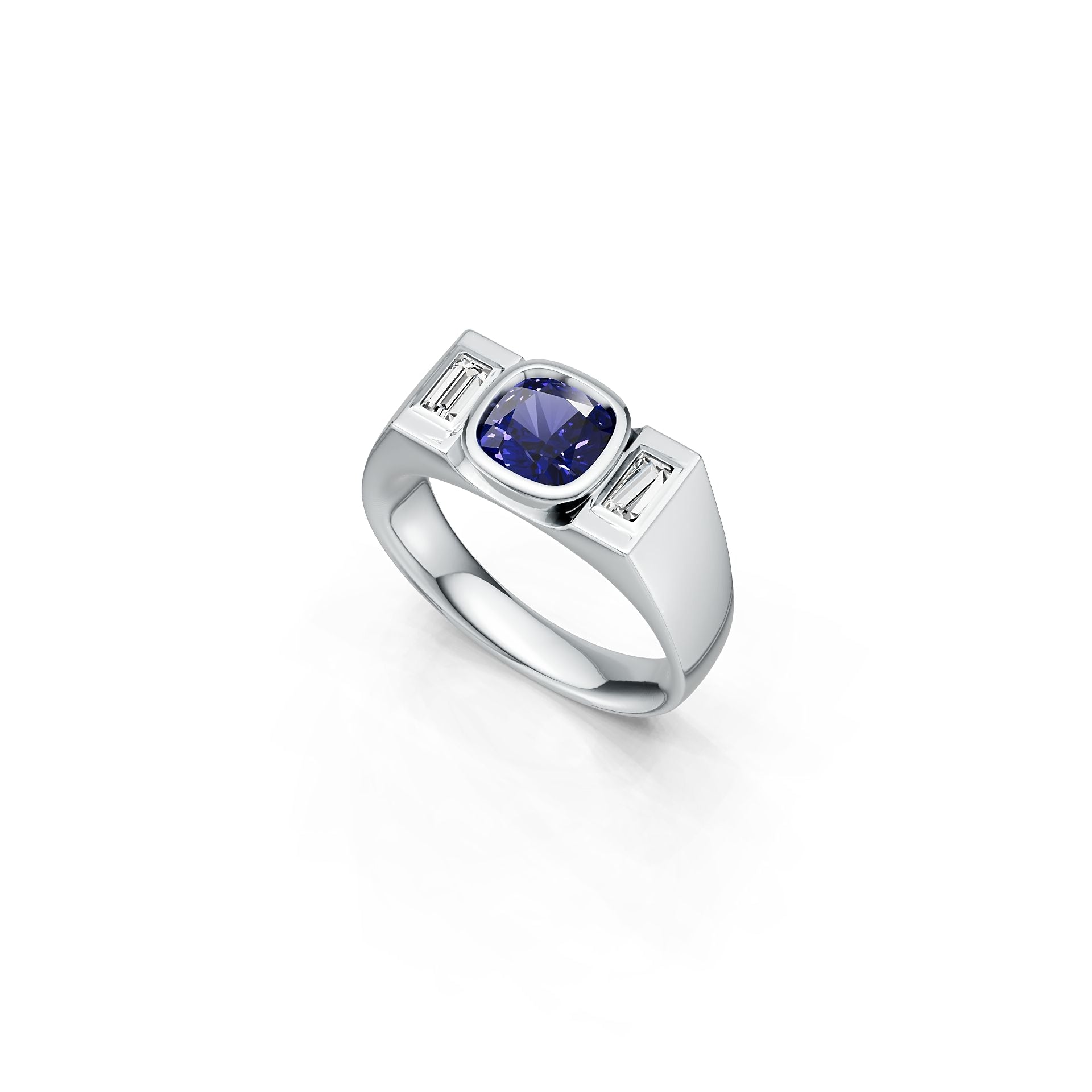 Men's Ring Settings Sterling Silver Ring Mounting Cushion CU 6.5X6.5mm DHJ