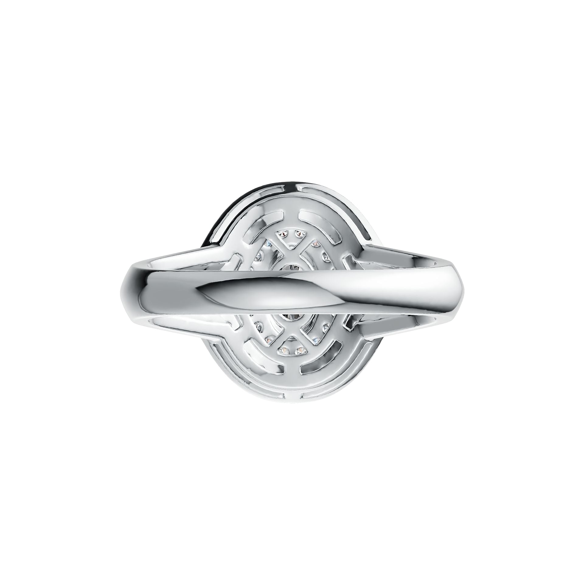 Platinum Semi Mount Ring Setting Oval OV 7X5mm Diamond Accent DHJ