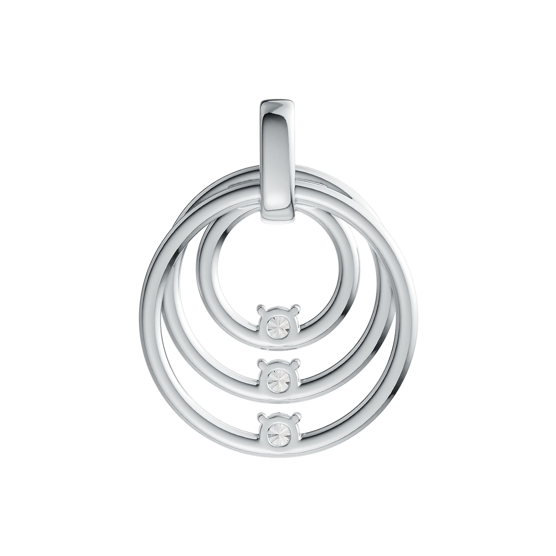 Sterling Silver Semi Mount Pendant Setting Round RD 3.5x3.5mm Trinity Loop DHJ
