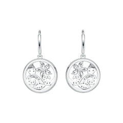 Sterling Silver Floral Filigree Earrings with White Topaz or Moissanite DHJ