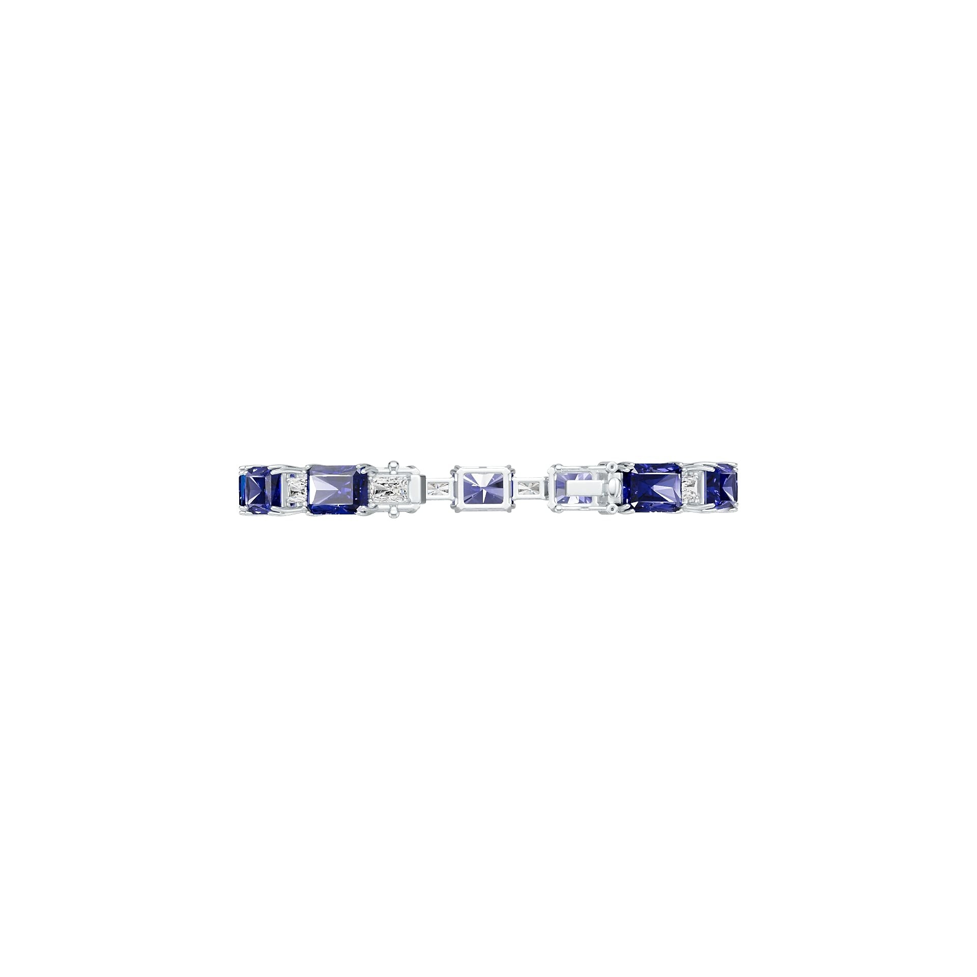 Sterling Silver Bracelet Semi Mount Setting Emerald OCT 10x8mm OCT 6x4mm Tennis DHJ