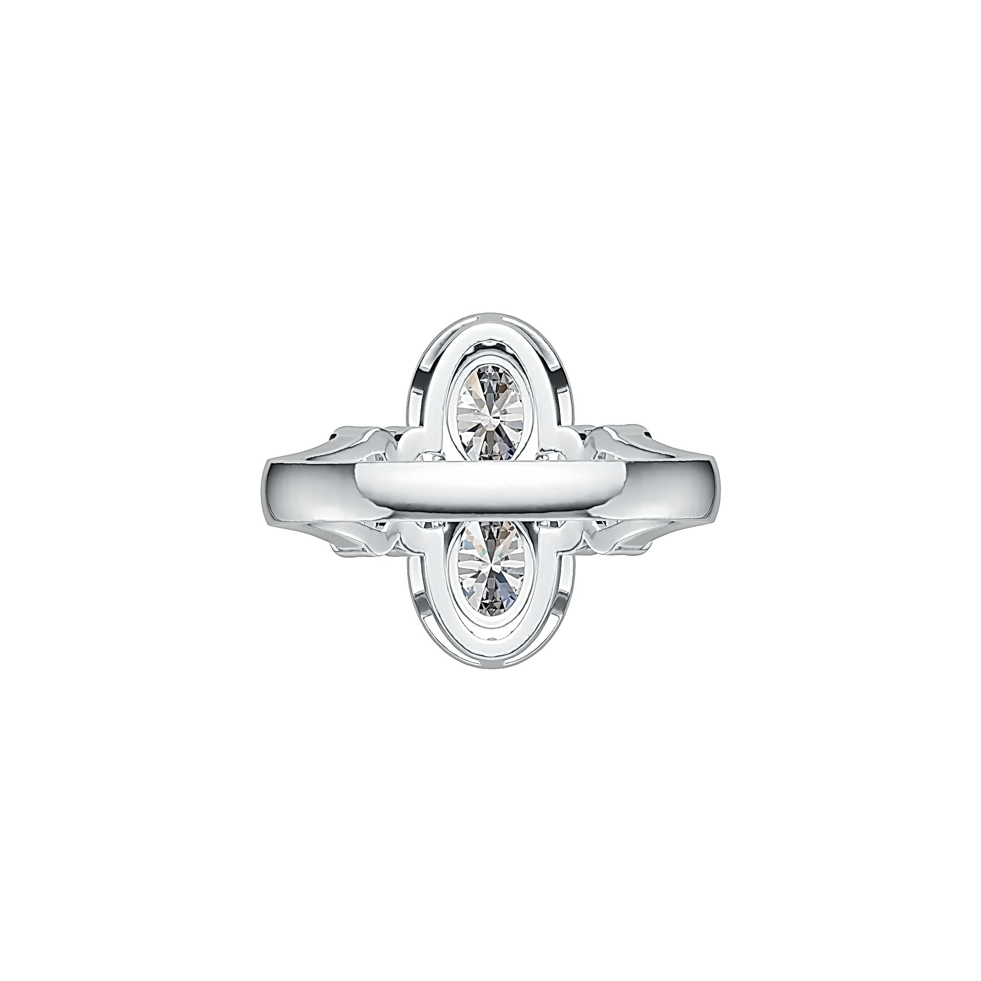 18K Gold Semi Mount Ring Setting Oval OV 7X5mm Diamond Accent DHJ