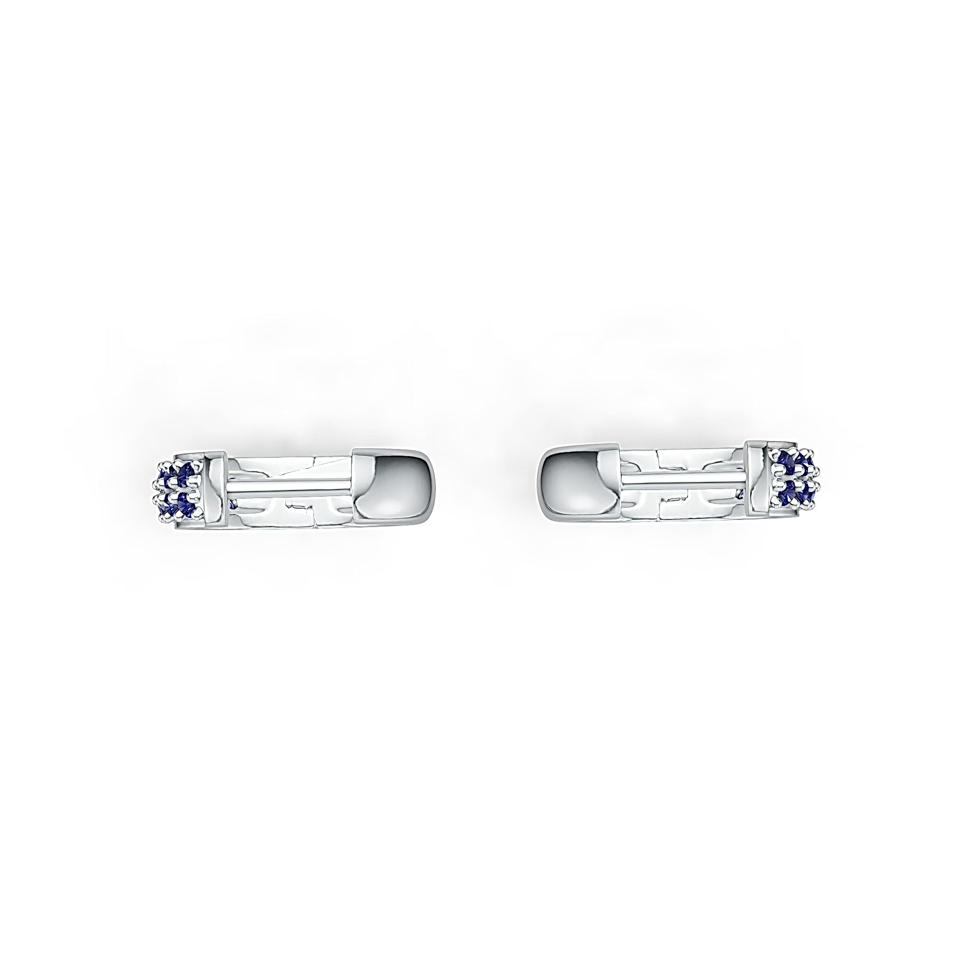 Platinum Hoop Earrings with or Moissanite Diamond Accent DHJ