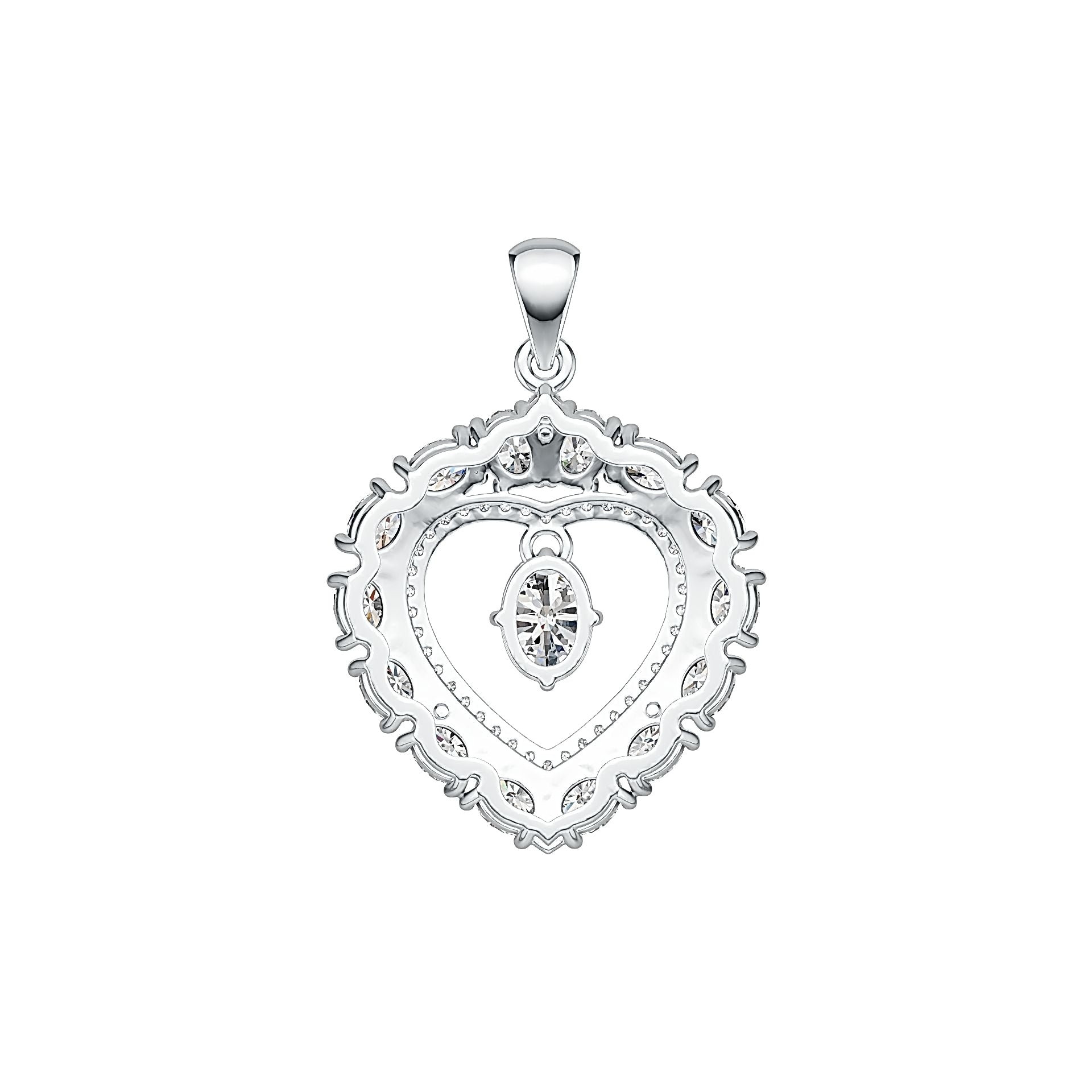 Sterling Silver Semi Mount Pendant Setting Oval OV 7X5mm with White Topaz DHJ