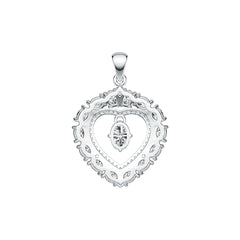 Sterling Silver Semi Mount Pendant Setting Oval OV 7X5mm with White Topaz DHJ