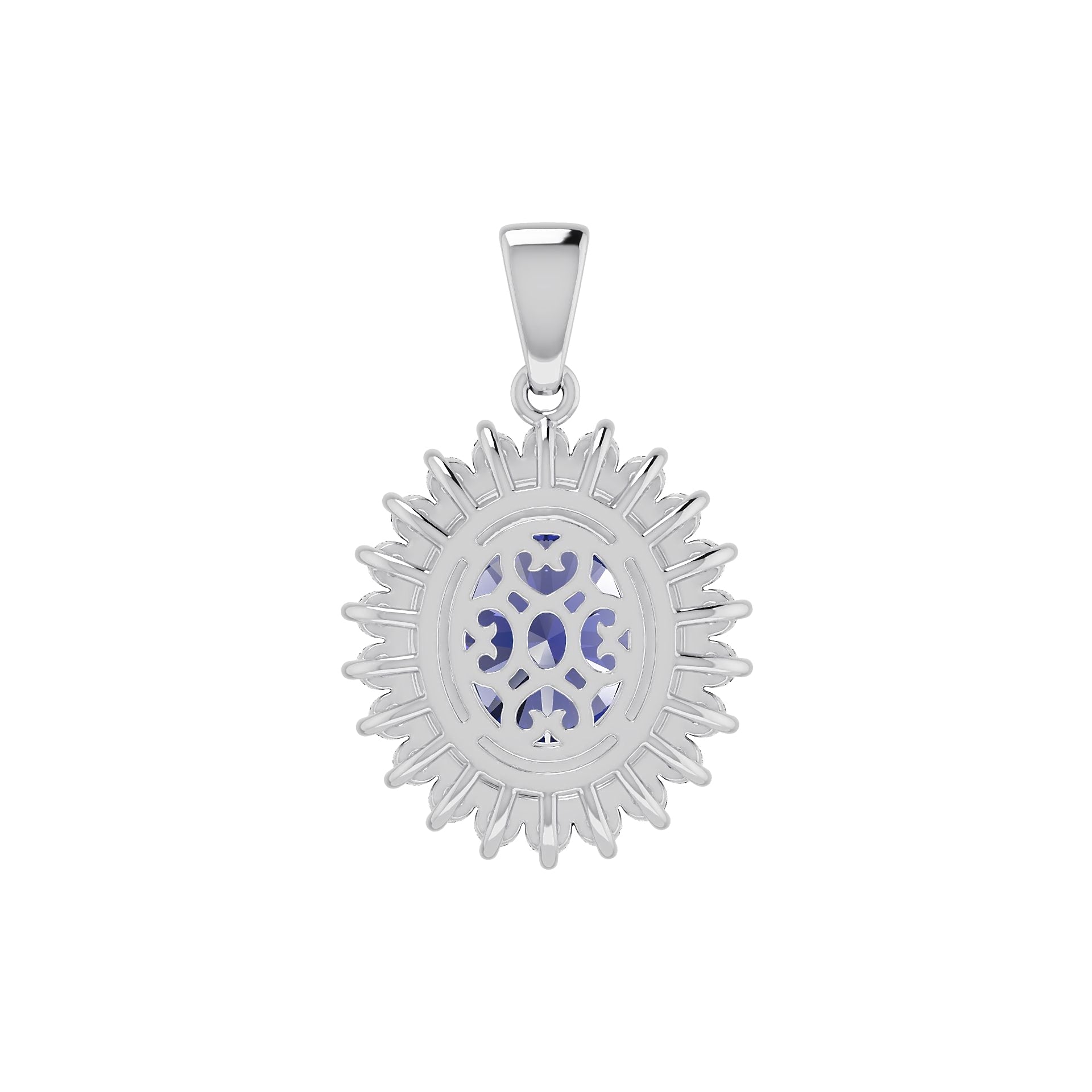 Sterling Silver Semi Mount Pendant Setting Oval OV 11X9mm Syzjewelry