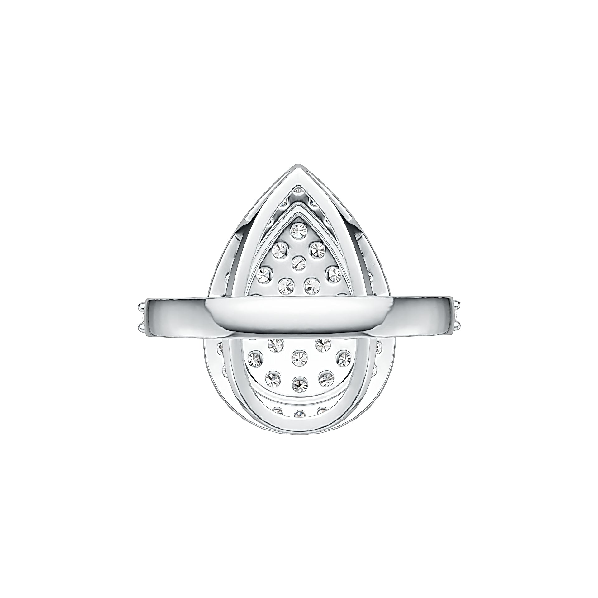 Sterling Silver Pear-Shaped Ring with White Topaz or Moissanite DHJ