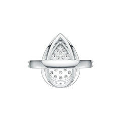 Sterling Silver Pear-Shaped Ring with White Topaz or Moissanite DHJ
