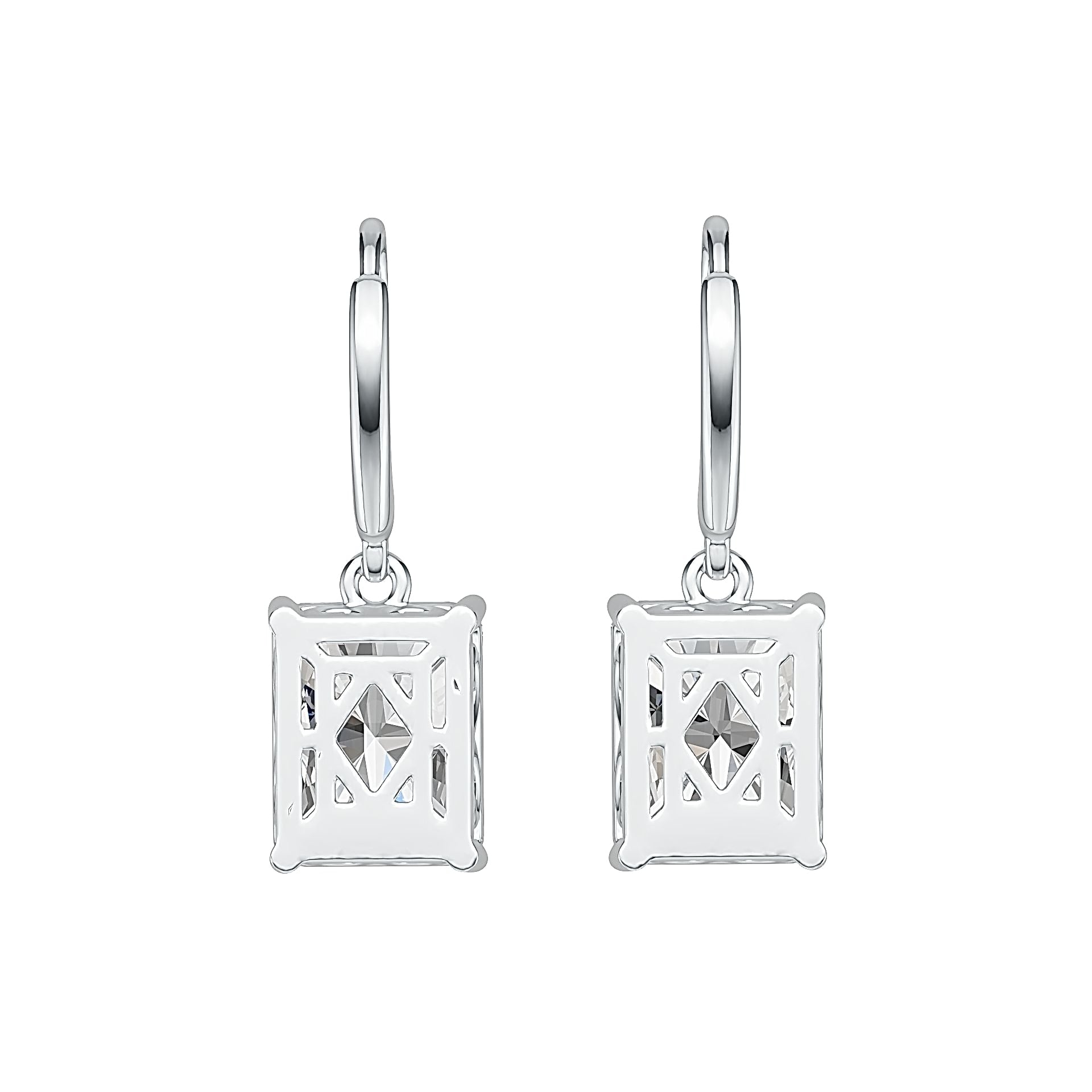 Sterling Silver Semi Mount Earrings Setting Emerald OCT 10X8mm DHJ