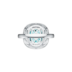 Sterling Silver Semi Mount Ring Setting Cushion CU 10x10 Halo with White Topaz or Moissanite Syzjewelry