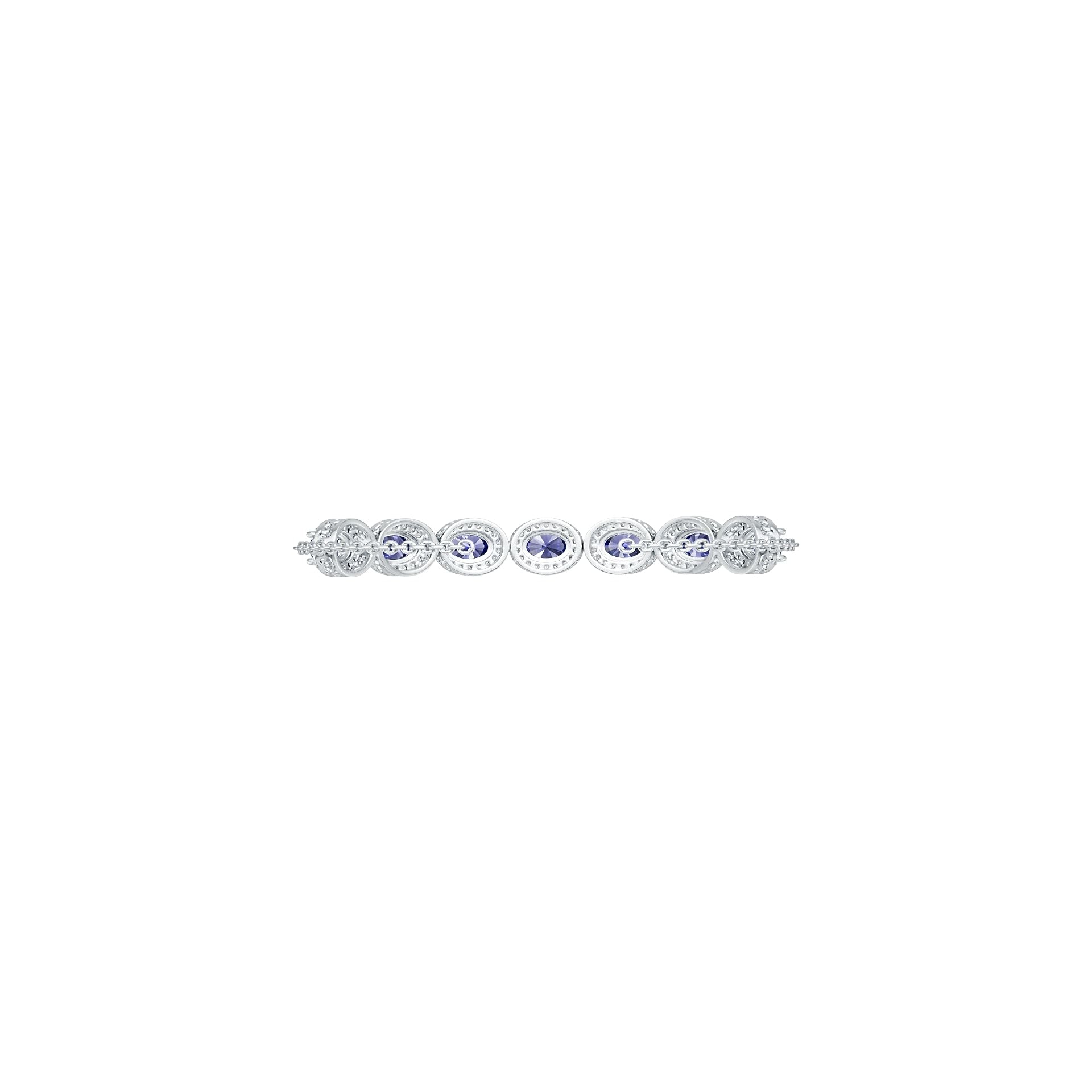 Sterling Silver Semi Mount Bracelet Setting Oval OV 7x5mm Halo Syzjewelry