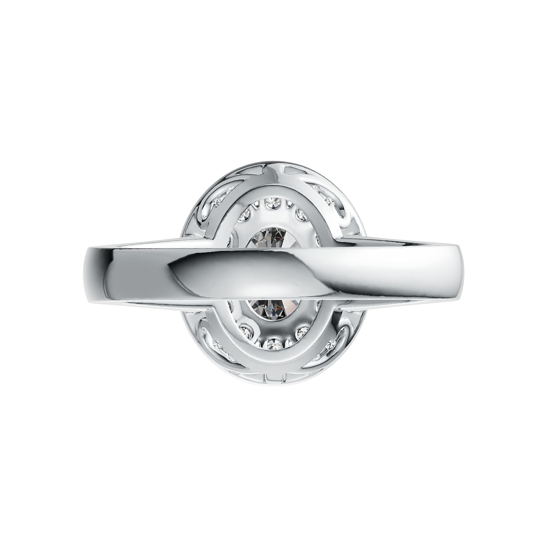 Sterling Silver Semi Mount Ring Setting Oval OV 8X6mm Double Halo DHJ