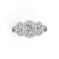 10K Gold Semi Mount Ring Setting Oval OV 8X6mm OV 6X4mm Moissanite Accent DHJ