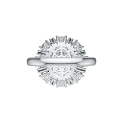 18K Gold Semi Mount Ring Setting Oval OV 6X4mm Diamond Accent DHJ
