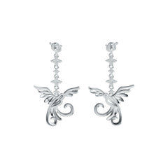 Sterling Silver Semi Mount Earrings Setting Pear PE 6X4mm Bird Theme DHJ