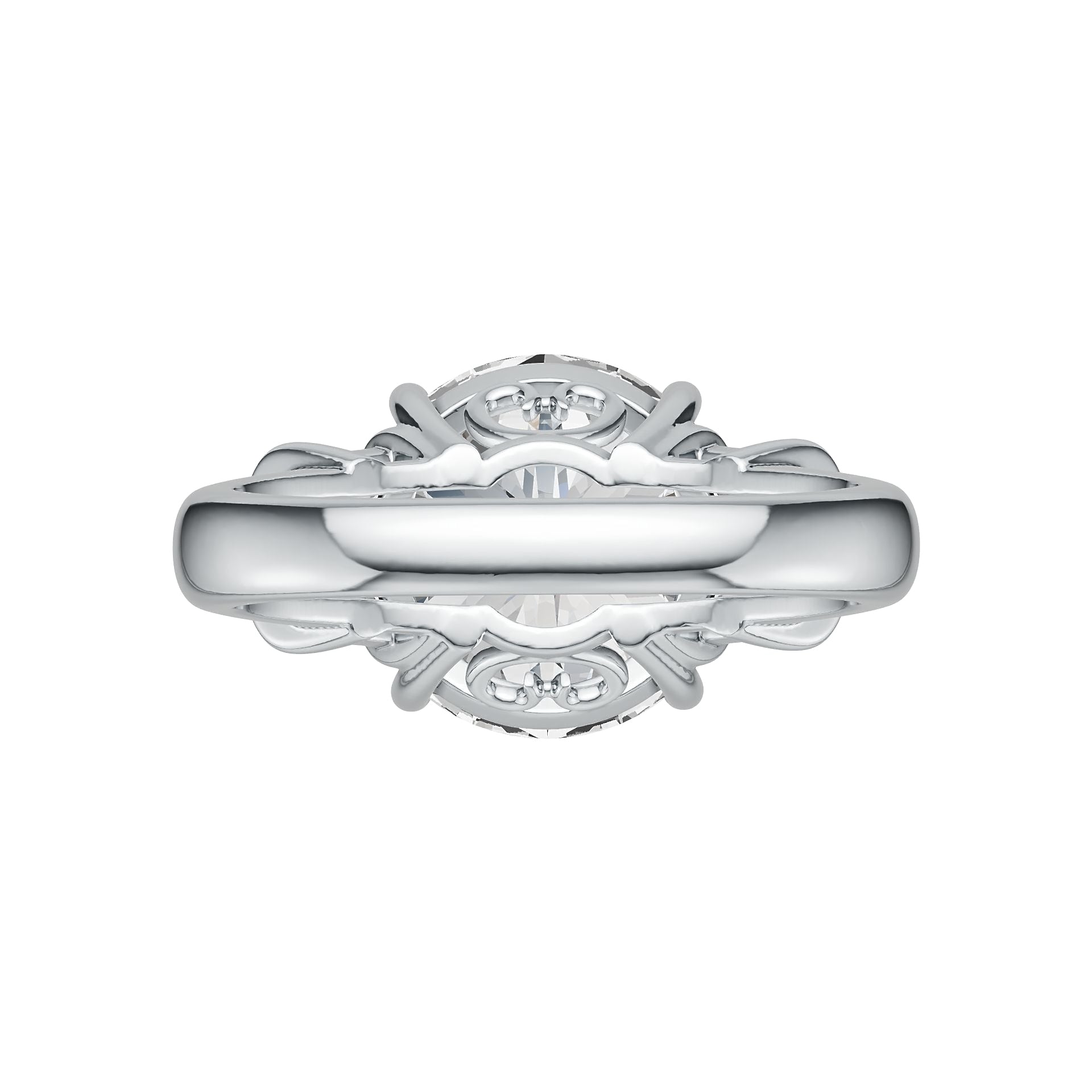 Sterling Silver Semi Mount Ring Setting Round RD 12.5mm DHJ
