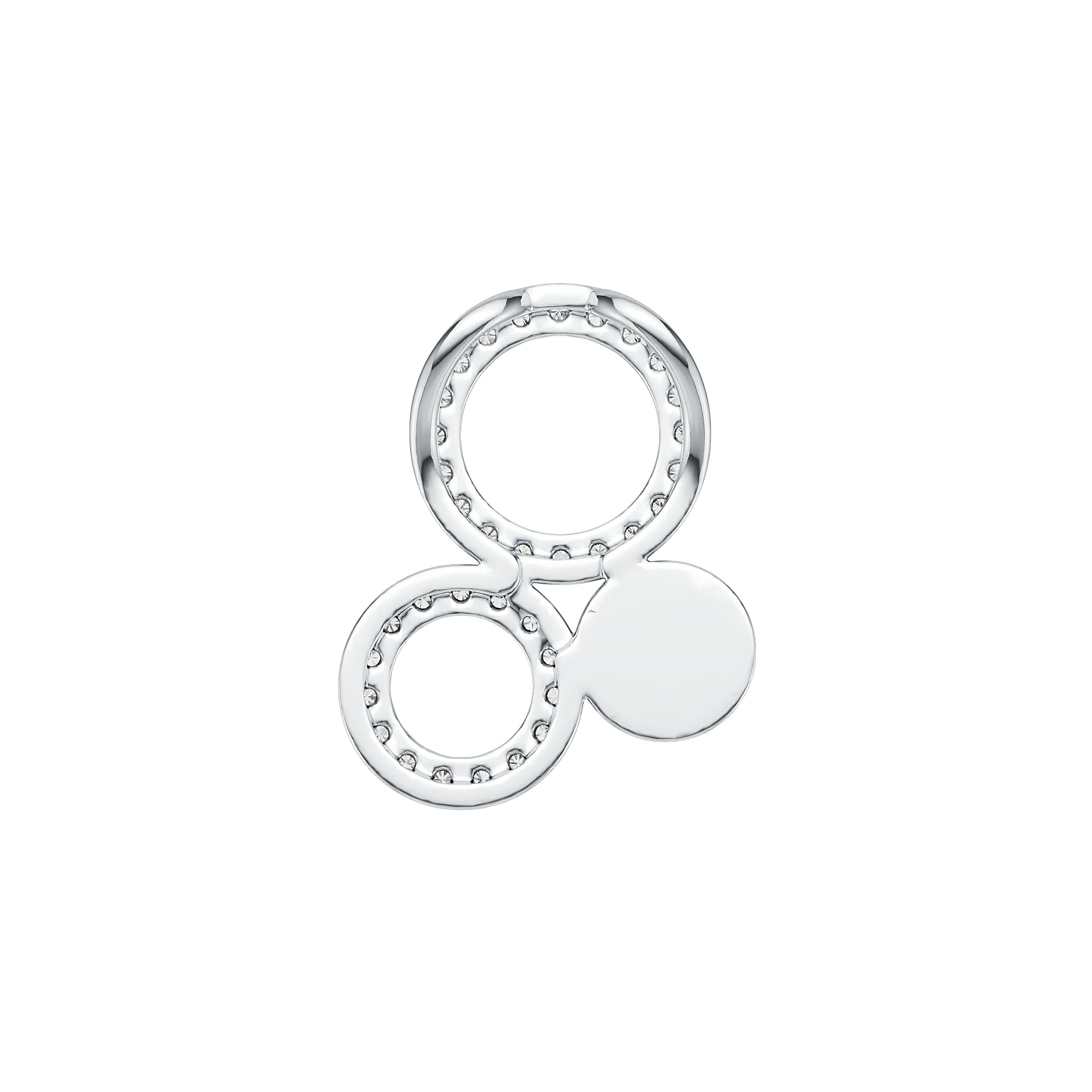 Sterling Silver Pendant Cluster Round-Shaped with White Topaz or Moissanite DHJ