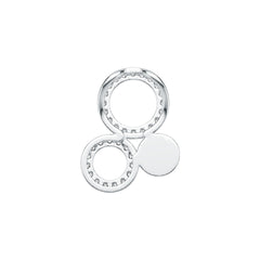 Sterling Silver Pendant Cluster Round-Shaped with White Topaz or Moissanite DHJ