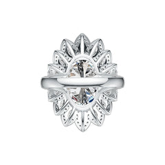 Sterling Silver Semi Mount Ring Setting Oval OV 16X12mm Flower Theme DHJ