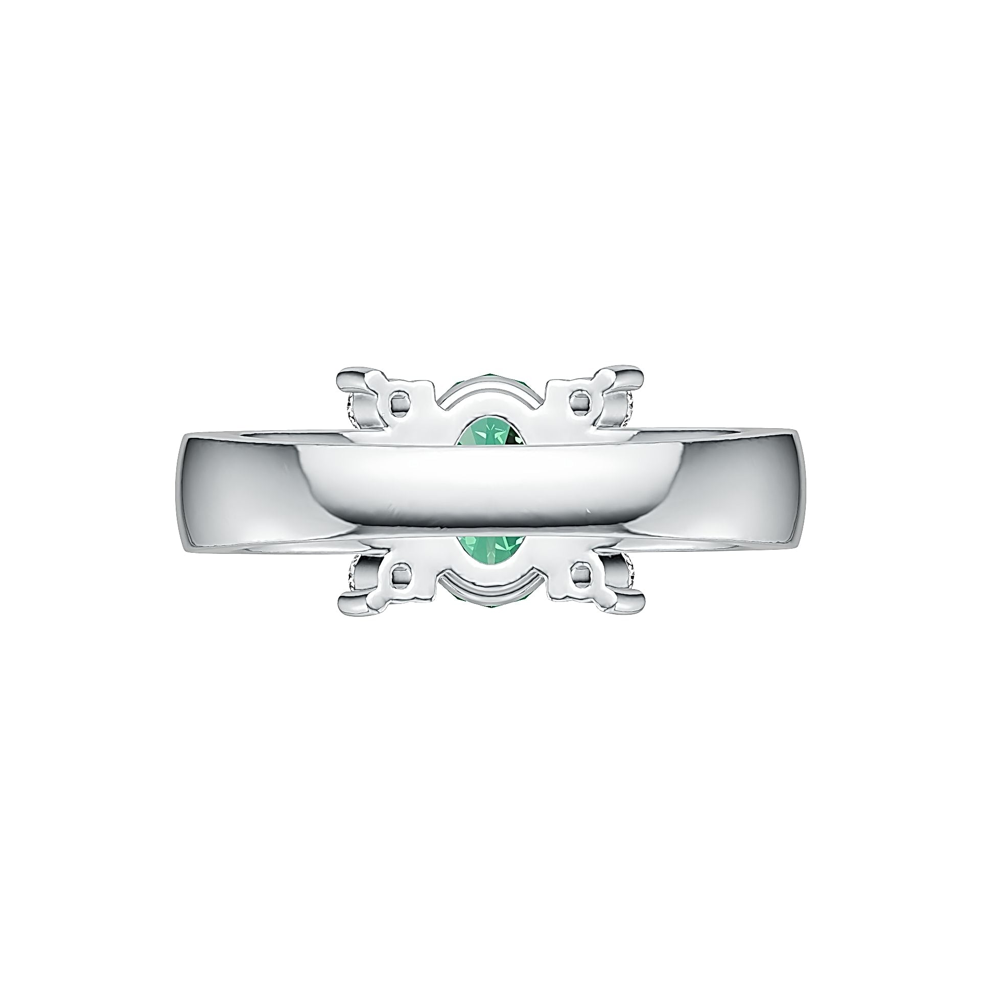 Platinum Semi Mount Ring Setting Oval OV 8X6mm Diamond Accent DHJ