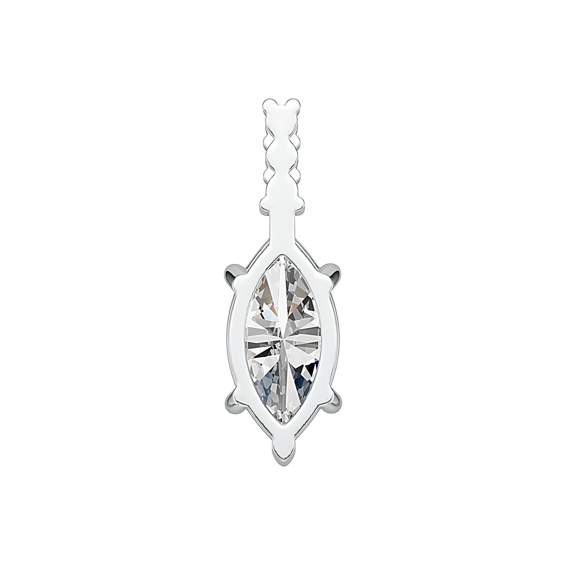 Sterling Silver Semi Mount Pendant Setting Marquise MQ 12X6mm DHJ