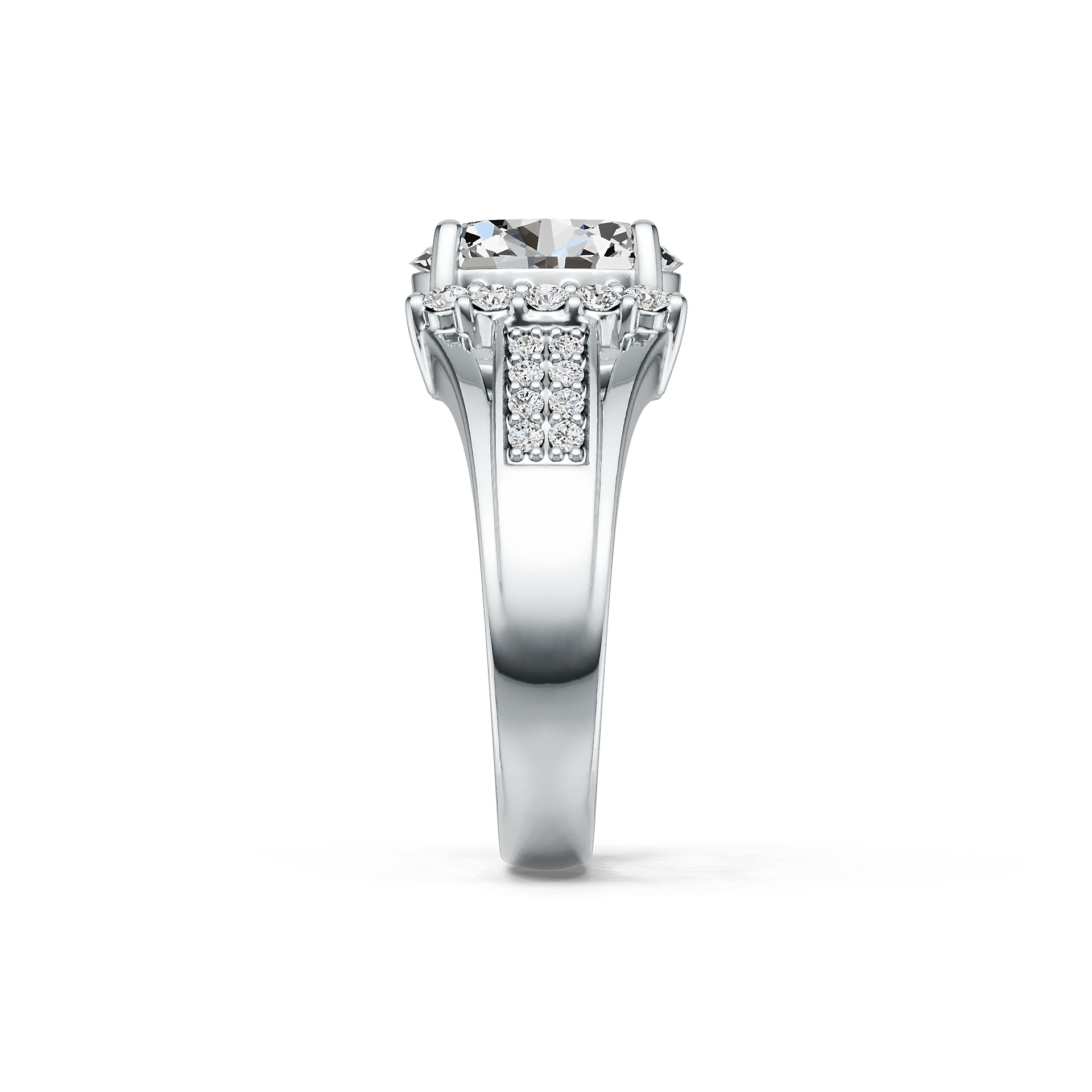 Platinum Semi Mount Ring Setting Oval OV 10X8mm Diamond Accent DHJ