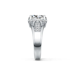 Platinum Semi Mount Ring Setting Oval OV 10X8mm Diamond Accent DHJ