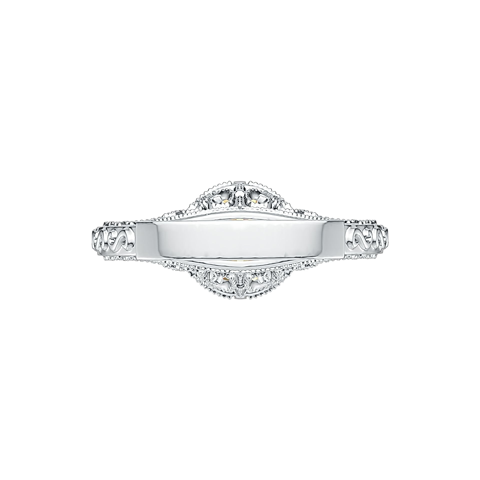 Sterling Silver Semi Mount Ring Setting Round RD 9x9mm Art Deco Style Syzjewelry