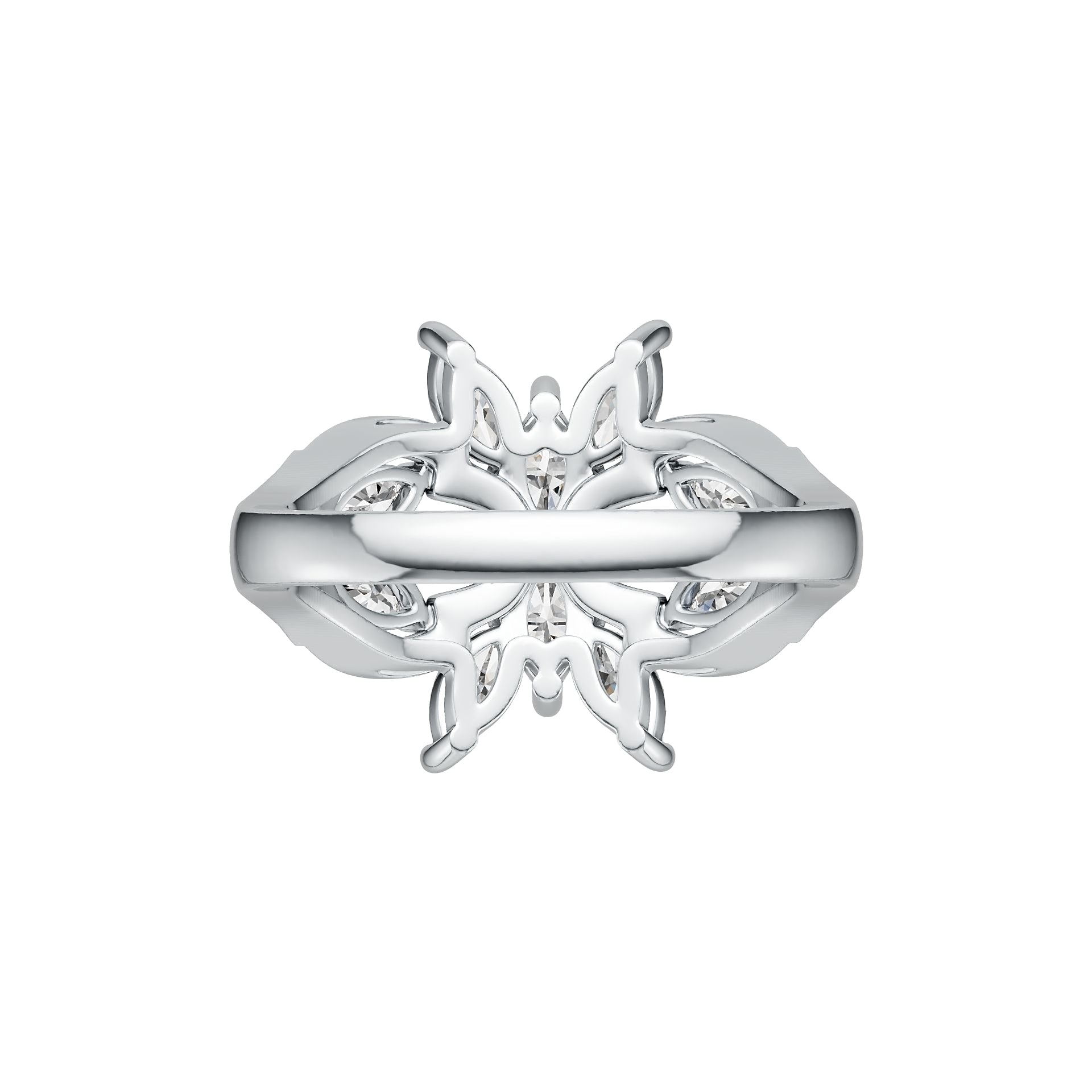 Sterling Silver Semi Mount Ring Setting Marquise MQ 6X3mm DHJ