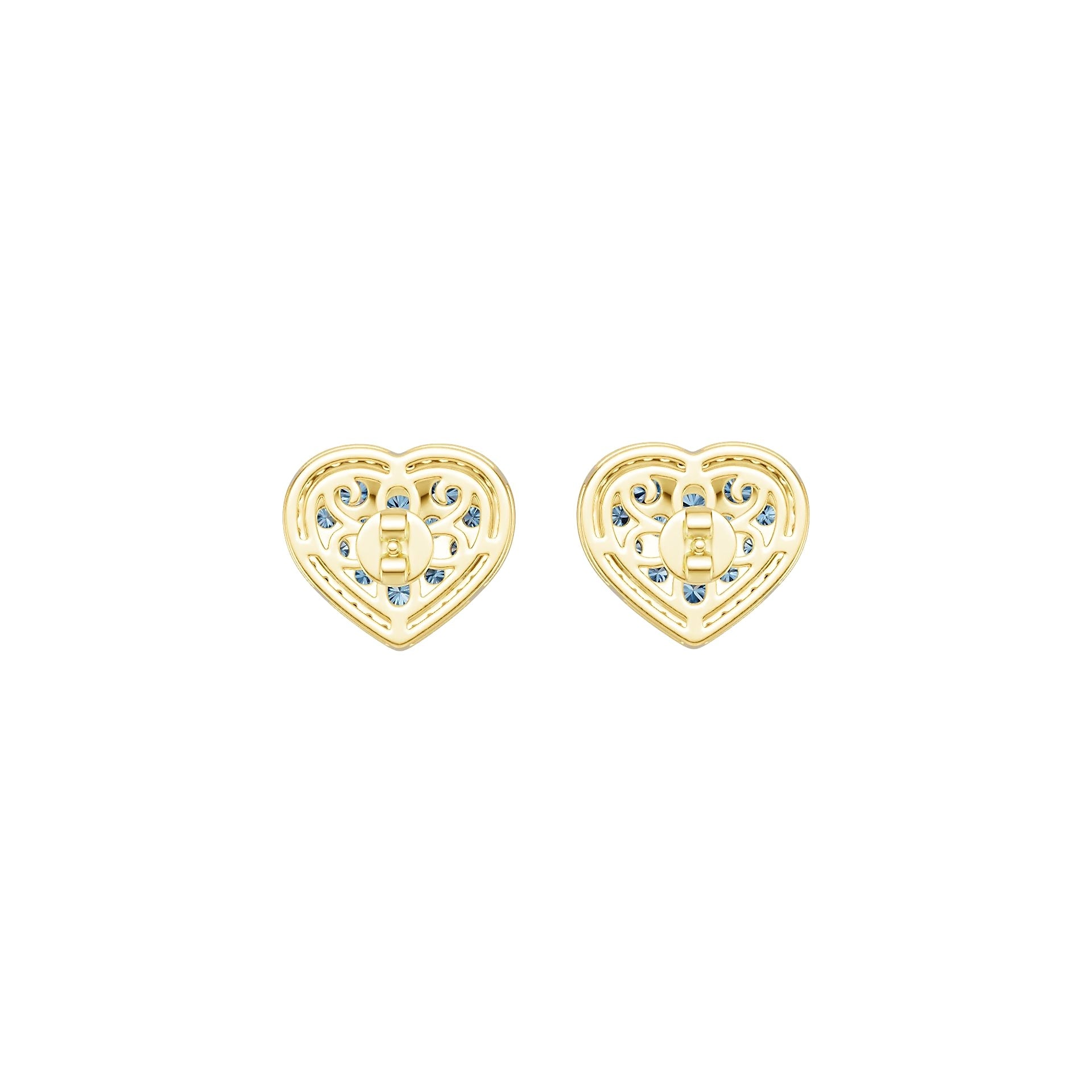 10K 14K Gold or Platinum Semi Mount Earrings Setting Round Rd Diamond Accent Syzjewelry