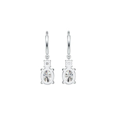 Sterling Silver Semi Mount Earrings Setting Oval OV 9X7mm RD 3.5x3.5mm DHJ