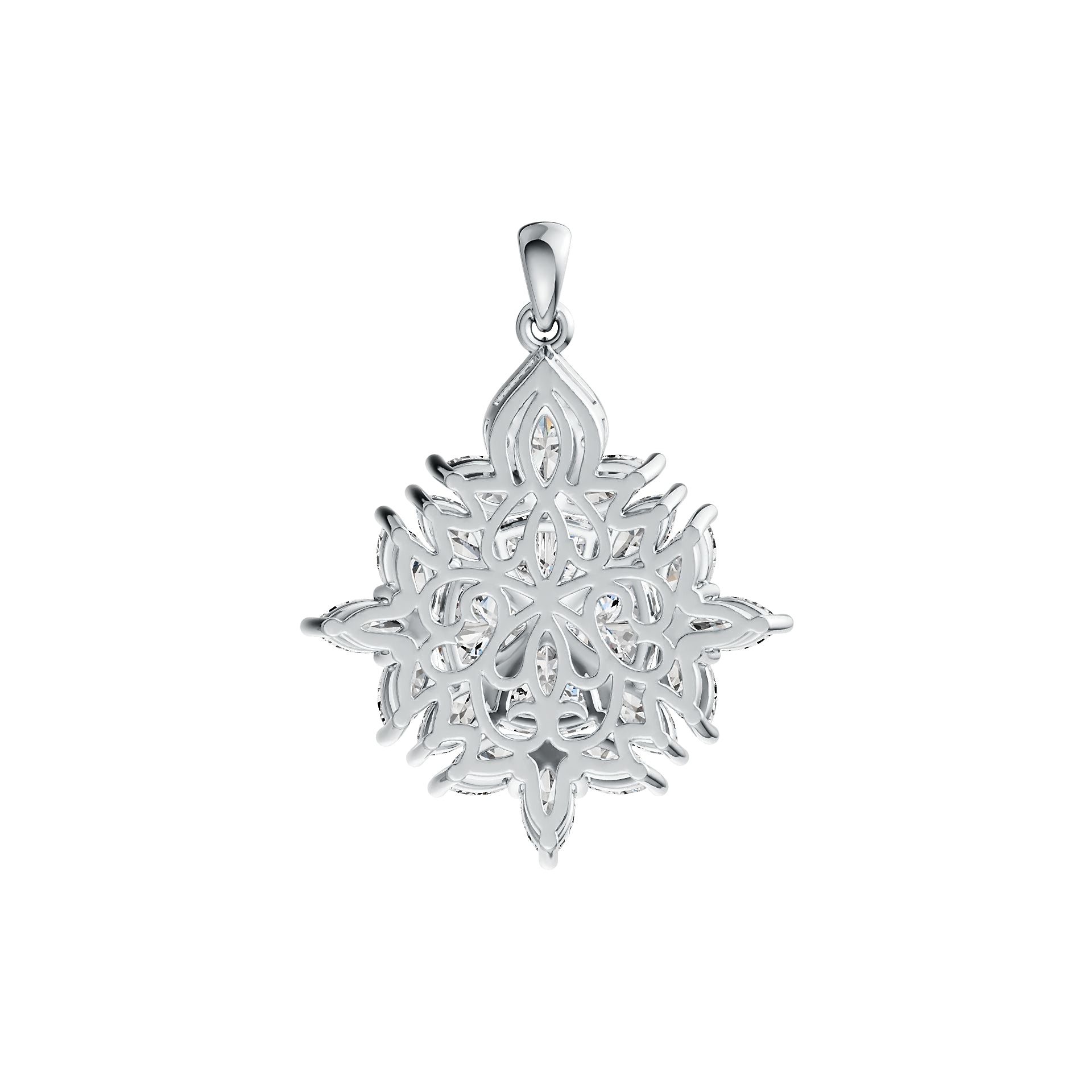 Sterling Silver Semi Mount Pendant Setting Trillion TR 6X6mm MQ 6X3mm DHJ
