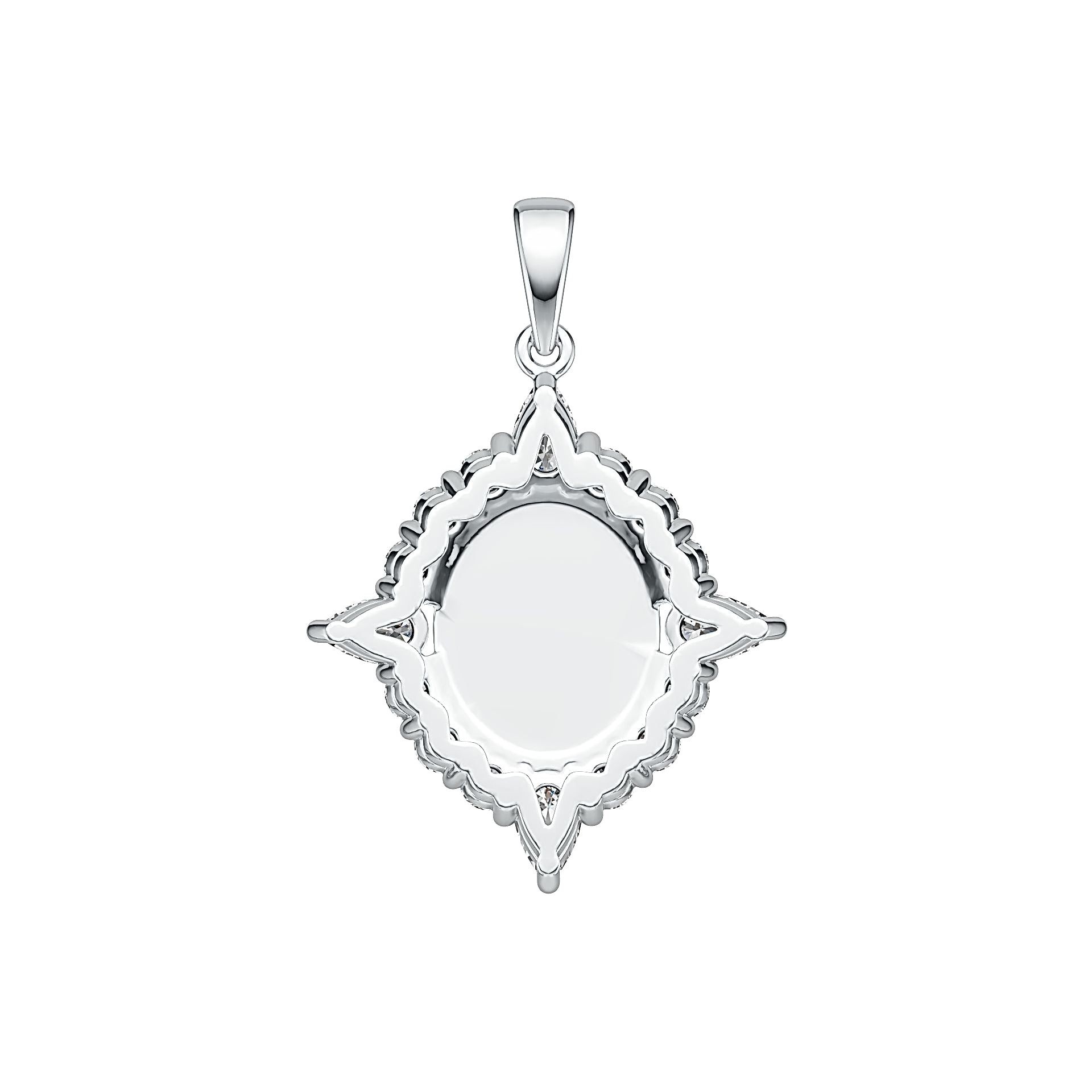 Sterling Silver Semi Mount Pendant Oval OV 12x10mm Cabochon Syzjewelry