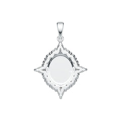 Sterling Silver Semi Mount Pendant Oval OV 12x10mm Cabochon Syzjewelry