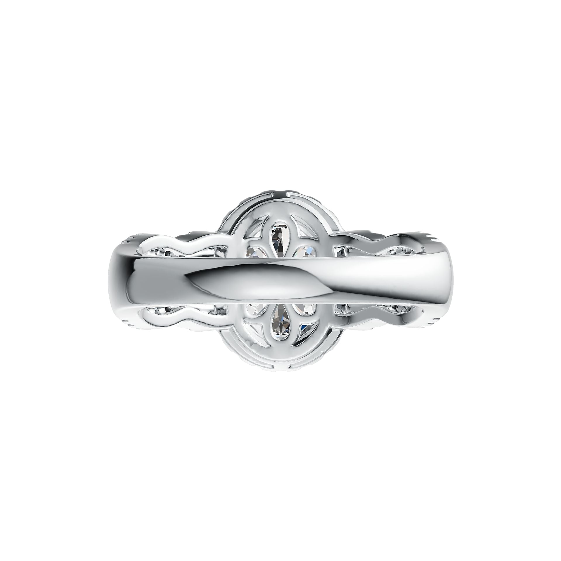 Platinum Semi Mount Ring Setting Oval OV 9X7mm Diamond Accent DHJ