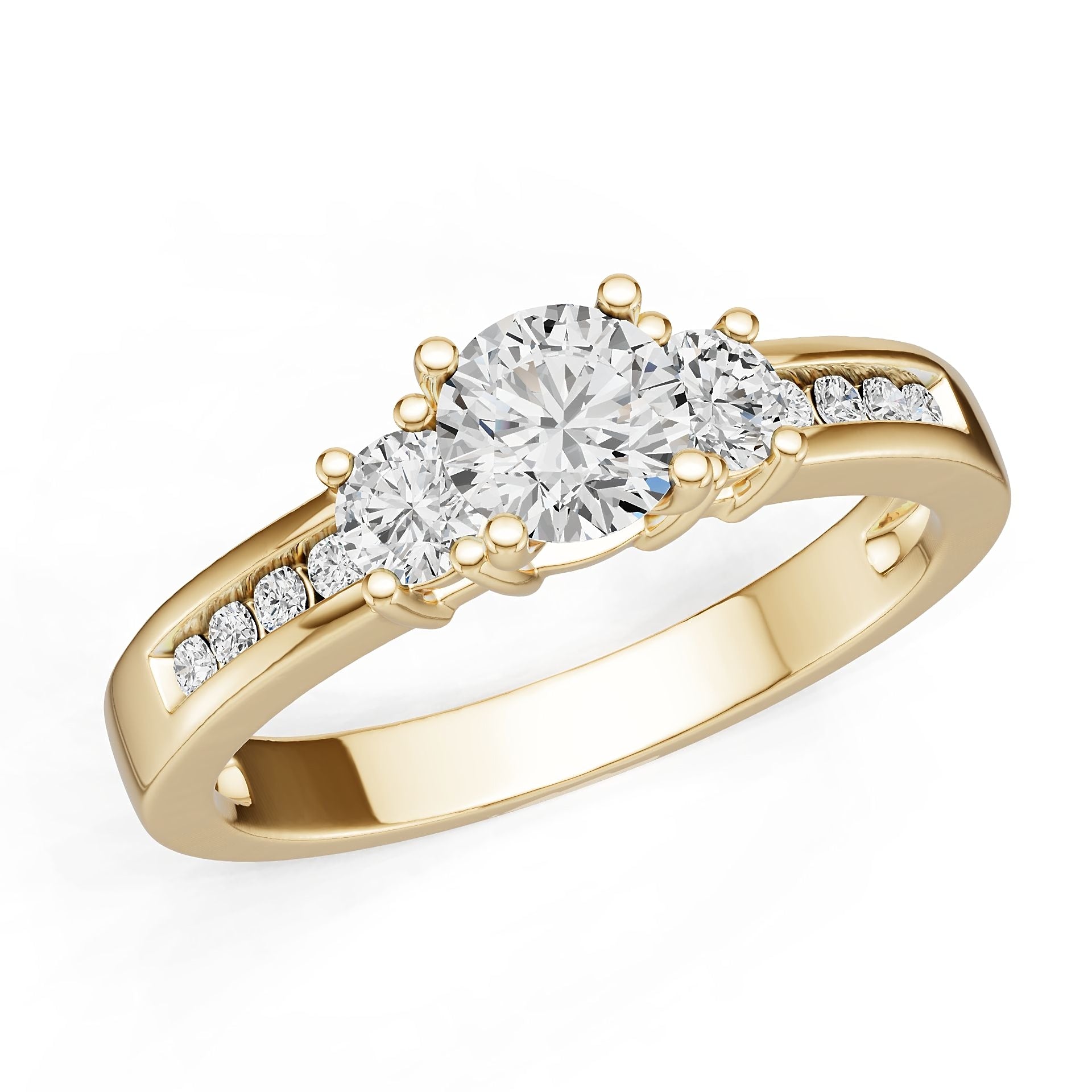 18K Gold Semi Mount Ring Setting Round Ro 6x6mm Diamond Accent Syz Jewelry