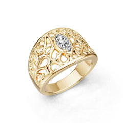 14K Gold Semi Mount Ring Setting Marquise Ma 8x4mm Syz Jewelry