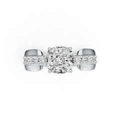 10K Gold Semi Mount Ring Setting Cushion CU 7.5X7.5mm Moissanite Accent DHJ