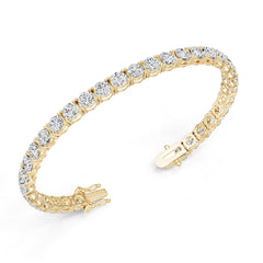 10K Gold Semi Mount Bracelet Setting Round Ro 5x5mm Moissanite Accent Syz Jewelry